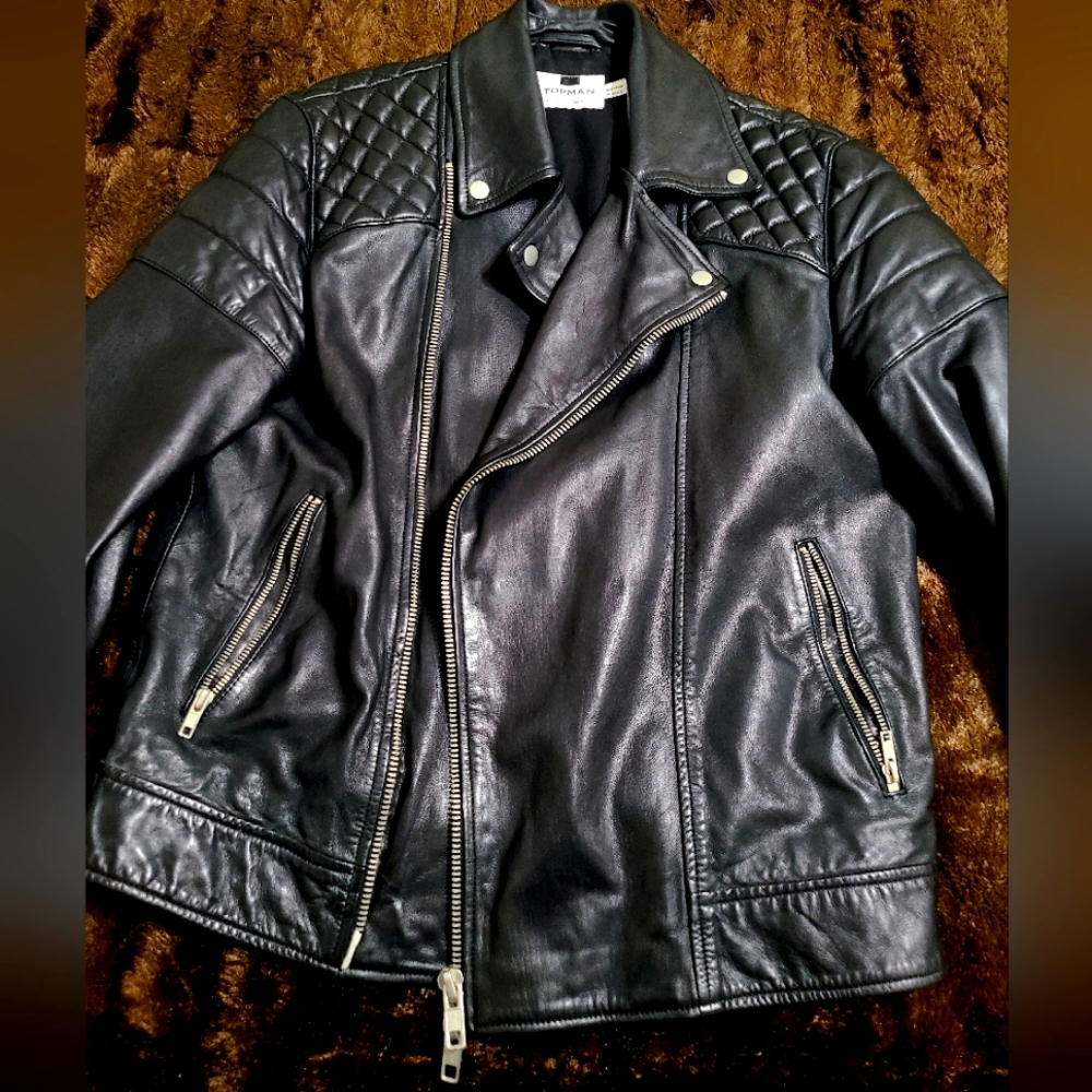 Topman Leather Moto Jacket